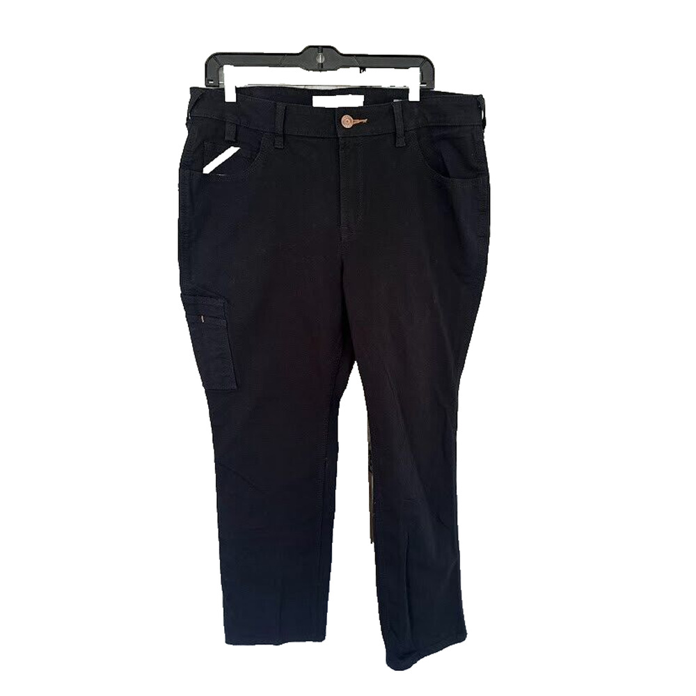 Ariat Womens Rebar Perfect Rise Straight Black Cargo Work Wear Tough Pants 32S
